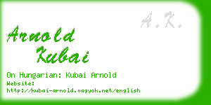 arnold kubai business card